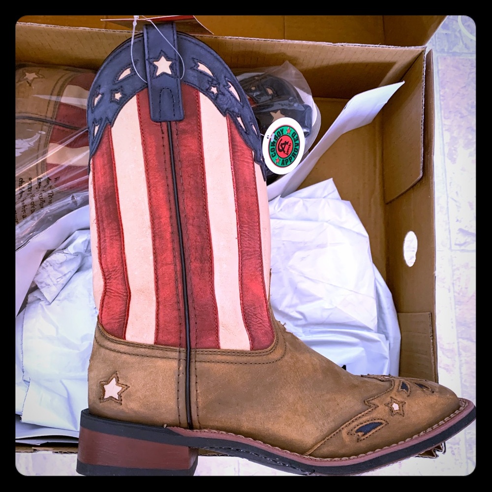 Laredo "Freedom" American Flag COWBOY BOOT NIB 8M